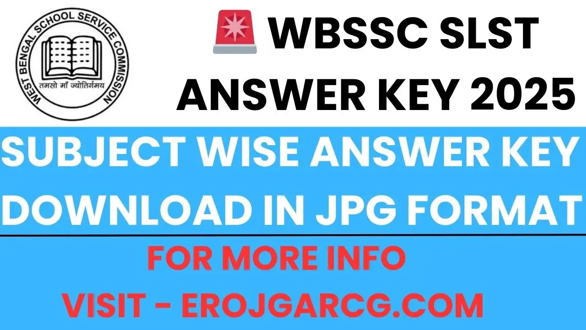 WBSSC SLST Answer Key 2025